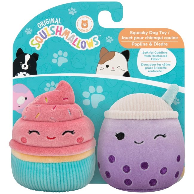 Мягкая игрушка для собак Squishmallows (уп 2 шт) 9 см, в ассортименте