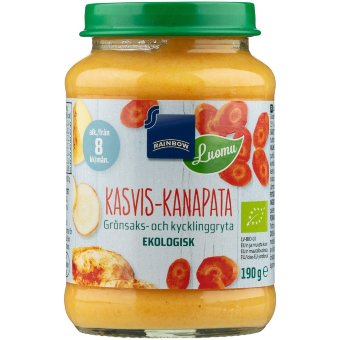 Детское питание Овощное мясное рагу Rainbow с курицей органическое 190 гр 8 мес