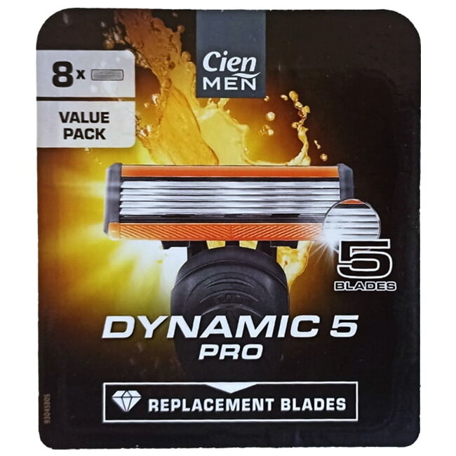 Запасные кассеты для безопасной бритвы Cien DYNAMIC 5 PRO, 8шт в упаковке