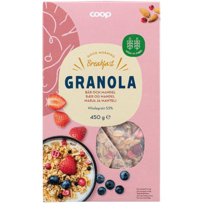 Мюсли с ягодами и миндалём Granola Coop 450 гр