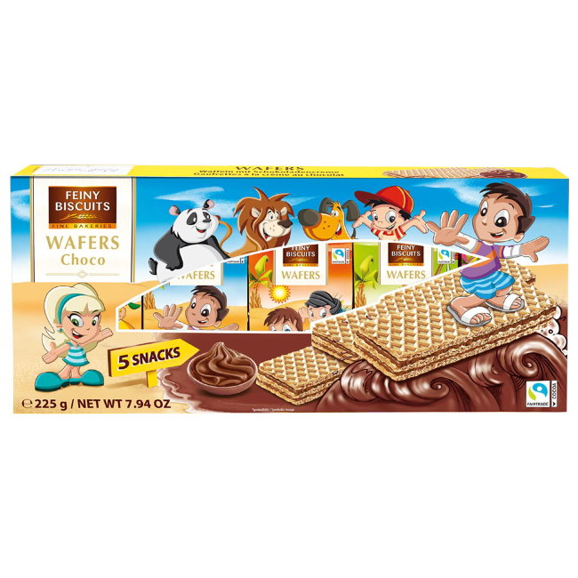Детские вафли с шоколадным кремом FEINY BISCUITS 225 гр (5х45 гр)