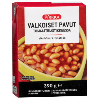 Фасоль белая в томатном соусе Pirkka 390 гр