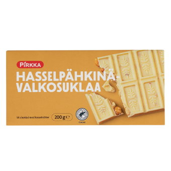 Белый шоколад с цельным фундуком Pirkka 200 гр