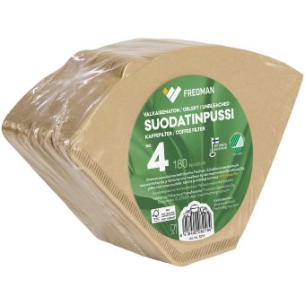 Фильтр-пакеты для кофе Fredman номер 4 неотбеленные 180 шт/уп