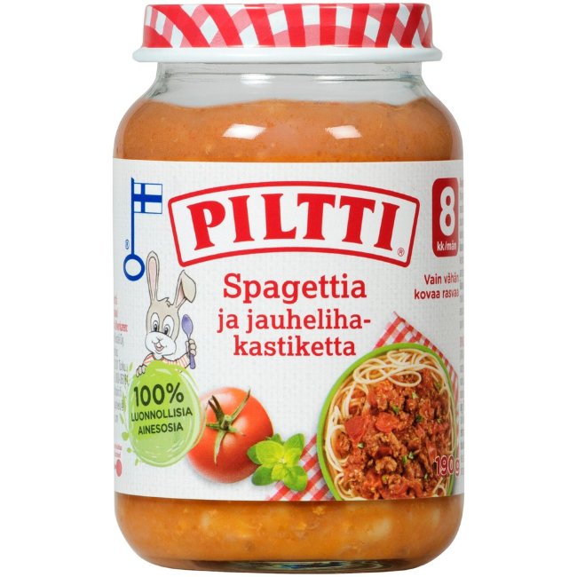 Piltti спагетти с мясом под соусом, с 8 мес. 200 гр