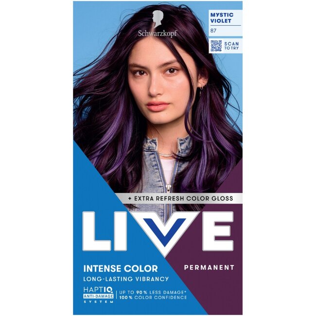 Постоянная краска для волос Schwarzkopf LIVE 87 Mystic Violet Постоянная краска для волос Schwarzkopf LIVE 87 Mystic Violet