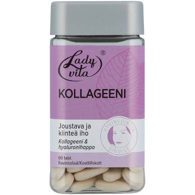 Витамины с гиалуроновой кислотой и коллагеном Ladyvita Kollageeni для упругости кожи 60 табл