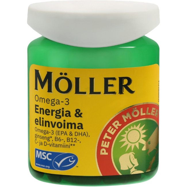 Витамины с Омега-3 для Энергии и Жизненной силы Moller Energia & Elinvoima Omega-3 60 капсул