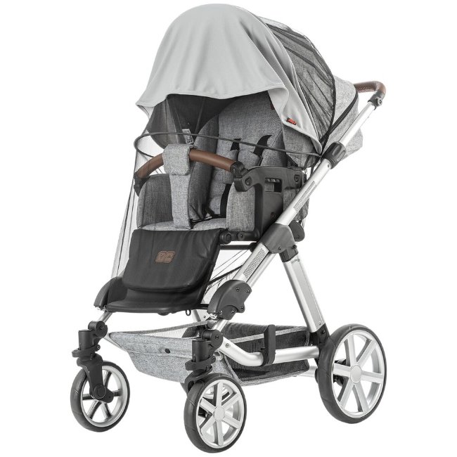 Солнцезащитная и от насекомых накидка Reer ShineSafe для детских колясок серая