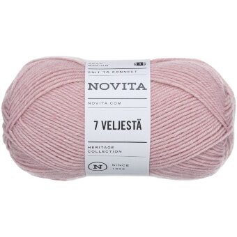 Пряжа Novita 7 Veljestä 100 гр marjapuuro 053