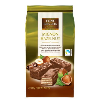 Вафли в шоколаде с начинкой из лесного ореха Feiny Biscuits Mignon Hazelnut 200 гр