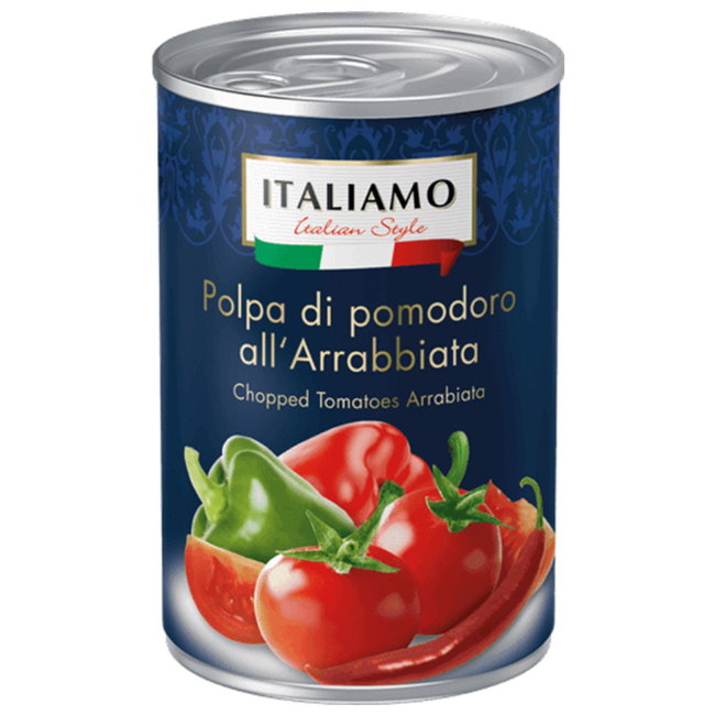 Измельченные томаты ITALIAMO Polpa di Pomodoro all'Arrabbiata с острым перцем 400 гр