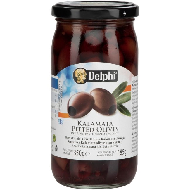 Оливки каламата без косточки Delphi 350/185 гр