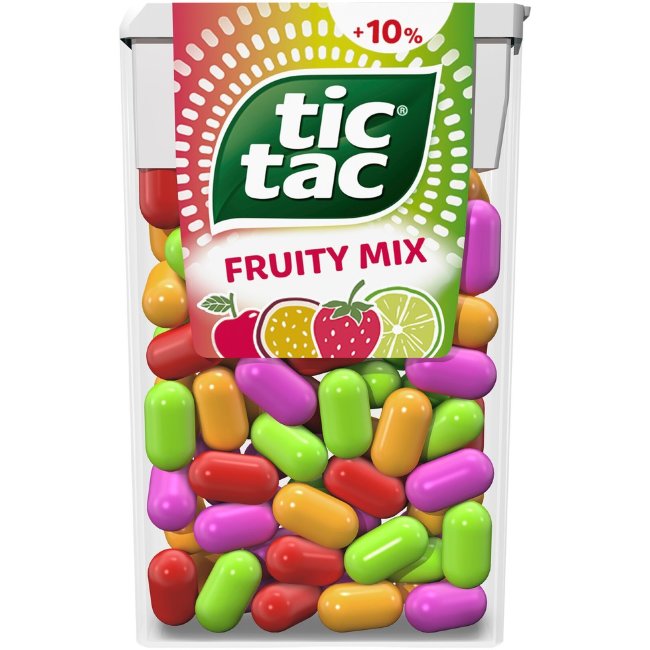 Фруктовые пастилки Tic Tac 110 шт/уп со вкусом вишни, маракуйи, лимона-лайма, клубники и мяты 54 г