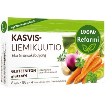 Овощной бульонный кубик Reformi Luomu органический 88 гр (8 шт)