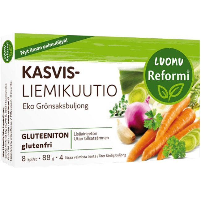 Овощной бульонный кубик Reformi Luomu органический 88 гр (8 шт)
