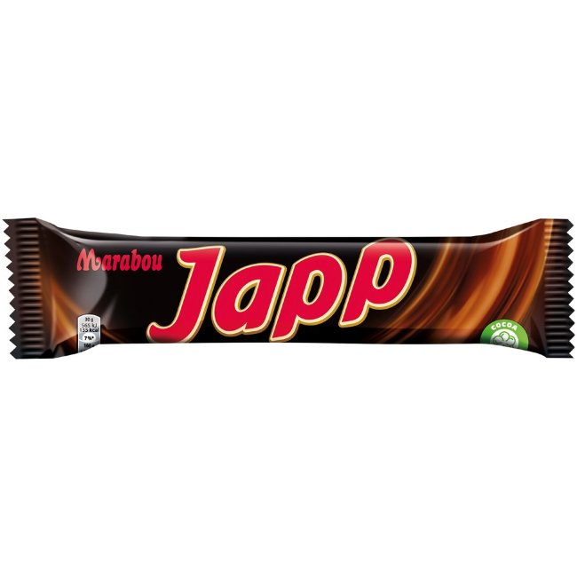 Шоколадный батончик с мягким ирисом и нугой Marabou Japp 60 гр