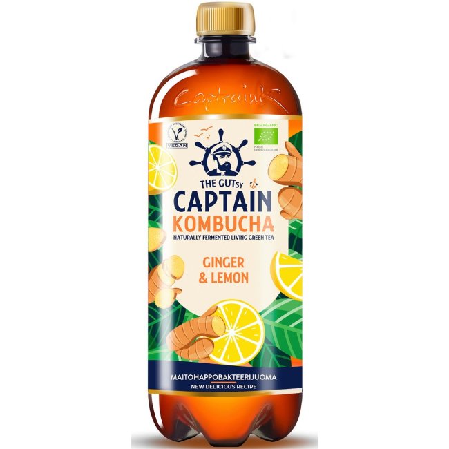 Камбуча The Gutsy Captain с имбирём и лимоном, органическая 950 мл