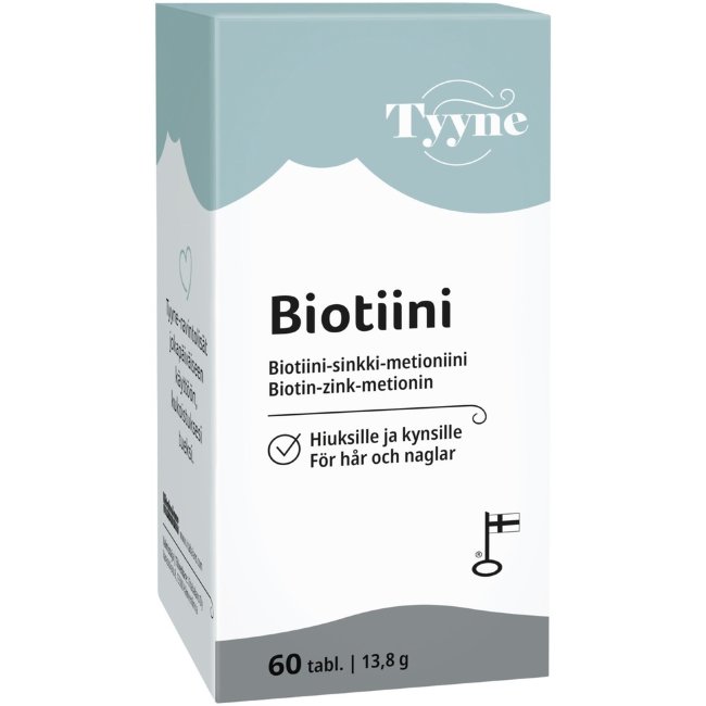 Биотин с метионином и цинк Tyyne Biotiini для волос и ногтей 60 табл Vitabalans