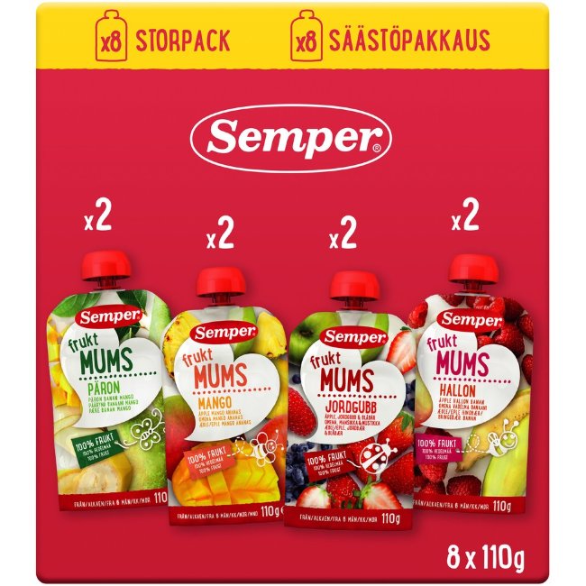 Фруктовые лакомства Semper Fruktmums (уп 8 шт) 880 гр