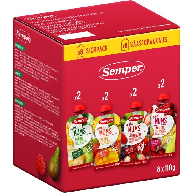 Фруктовые лакомства Semper Fruktmums (уп 8 шт) 880 гр