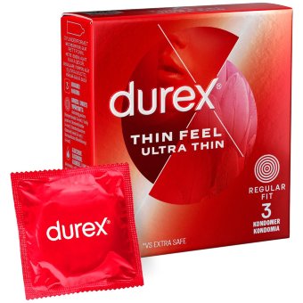 Ультратонкие презервативы Durex Thin Feel 3 шт Ультратонкие презервативы Durex Thin Feel 3 шт