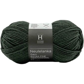 Пряжа House из мериносовой шерсти 50 гр Forest Green 12078