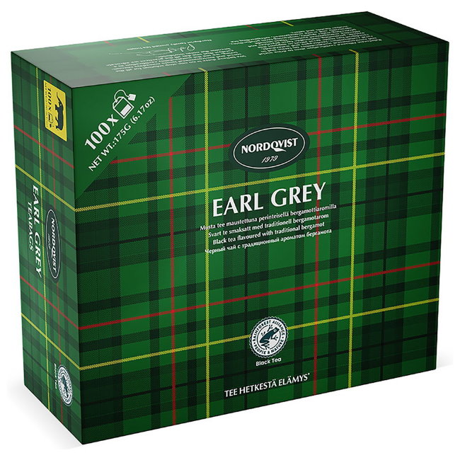 Чай черный с бергамотом Nordqvist Earl Gray 100пак 200гр