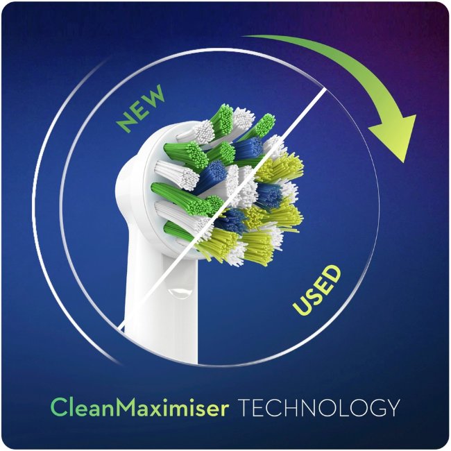 Насадки для зубной щетки Oral-B CrossAction с технологией CleanMaximiser (уп 8 шт)