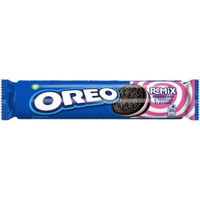 Печенье с начинкой Oreo Remix малина и ваниль 157 гр Печенье с начинкой Oreo Remix малина и ваниль 157 гр