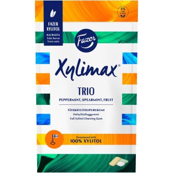 Мятно-фруктовая жевательная резинка Fazer Xylimax TRIO 130 гр