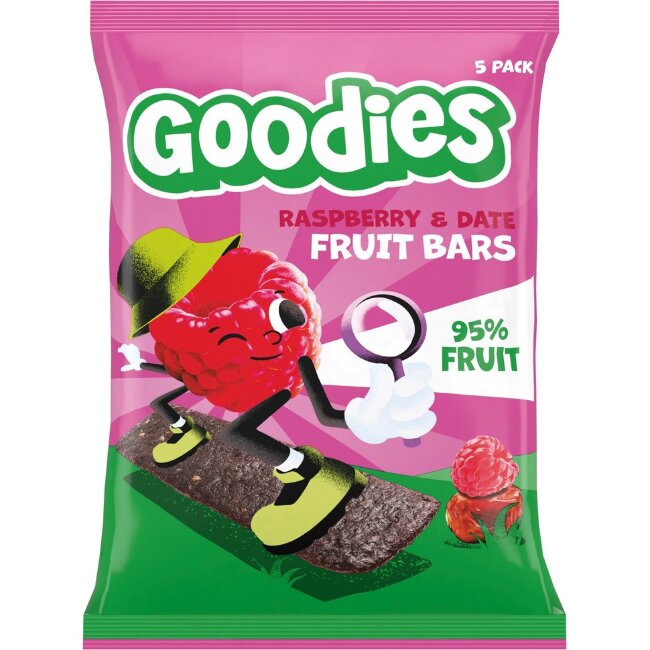 Фруктовые батончики Goodies с малиной и финиками (уп 5 шт) 100 гр Фруктовые батончики Goodies с малиной и финиками (уп 5 шт) 100 гр
