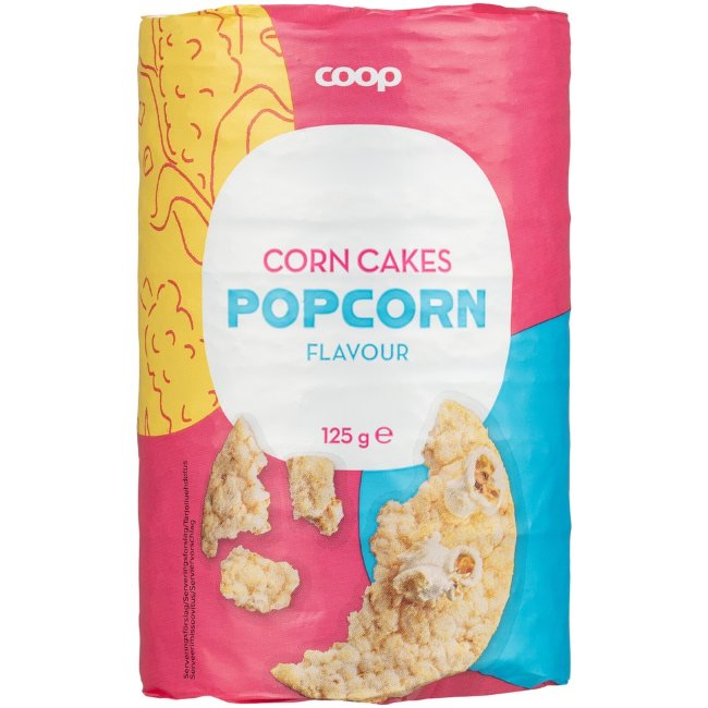 Кукурузные галеты Coop со вкусом попкорна 125 гр