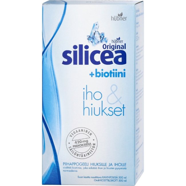 Натуральная кремниевая кислота с биотином Silicea Original+biotiini для волос и кожи Hubner 500 мл