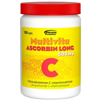 Витамин С длительного действия Multivita Ascorbin Long 500 мг аскорбиновая кислота 100 табл