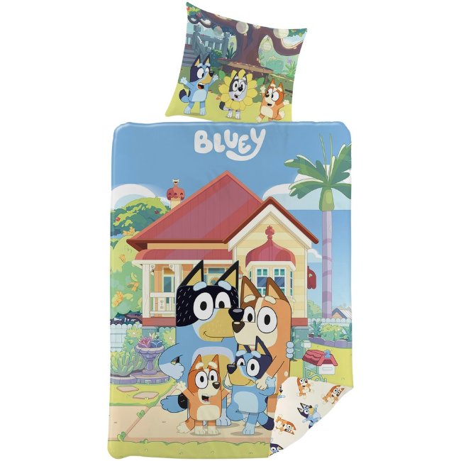Детский комплект пододеяльника и наволочки Bluey 150x210+50x60 см многоцветный