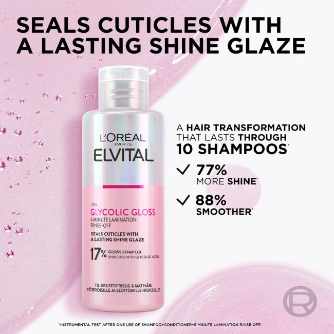 Смываемое средство L'Oréal Paris Elvital Glycolic Gloss 200 мл для тусклых волос