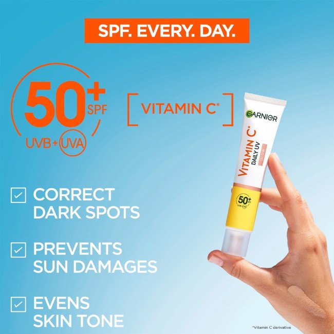 Увлажняющий солнцезащитный крем с витамином C* Garnier Sheer Glow SPF50 для пигментированной кожи 40 мл