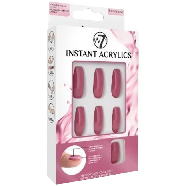 Акрил для ногтей W7 Instant acrylics Rock N Rose, насыщенный глубокий красный цвет