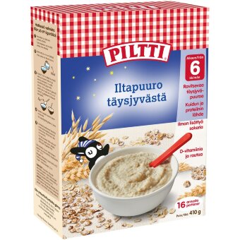 Порция на ночь полноценных злаков PILTTI 410 гр для детей от 6 мес