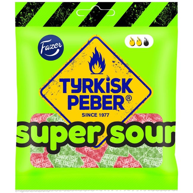 Конфеты с кислинкой Fazer Tyrkisk Peber Super Sour 80 гр