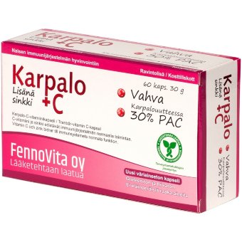 Витамины с клюквой для иммунитета Fennovita Karpalo +С 60 шт