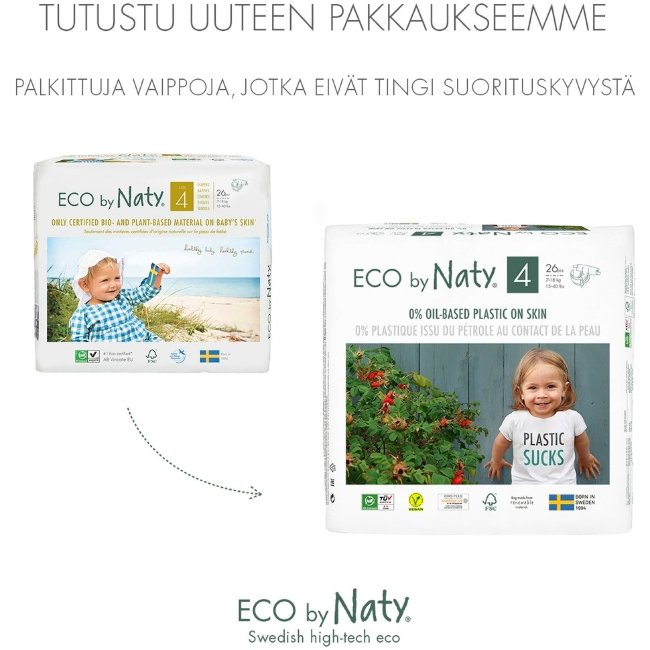 Подгузники Nature Baby Care Naty Maxi 4 с липучками 44 шт/уп