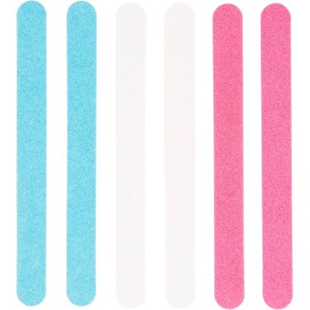 Пилка для ногтей Ibero с двух сторон с наждачной бумагой, цвет, 6 шт