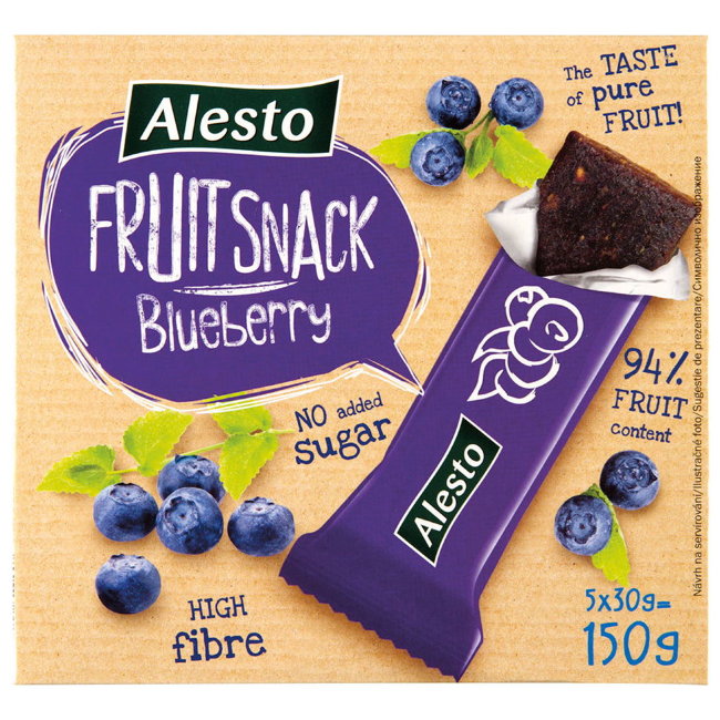 Фруктовый батончик с черникой Alesto Fruit Snack Blueberry Taste 5 шт