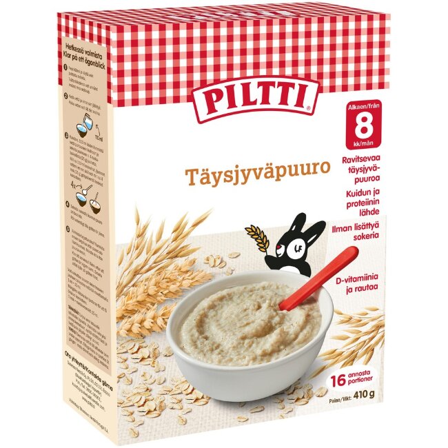 Цельнозерновая каша Piltti 410 гр 8 мес Цельнозерновая каша Piltti 410 гр 8 мес