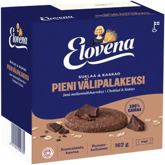 Печенье для перекуса Elovena Pieni шоколад и какао 100% овес 9x18 гр Печенье для перекуса Elovena Pieni шоколад и какао 100% овес 9x18 гр