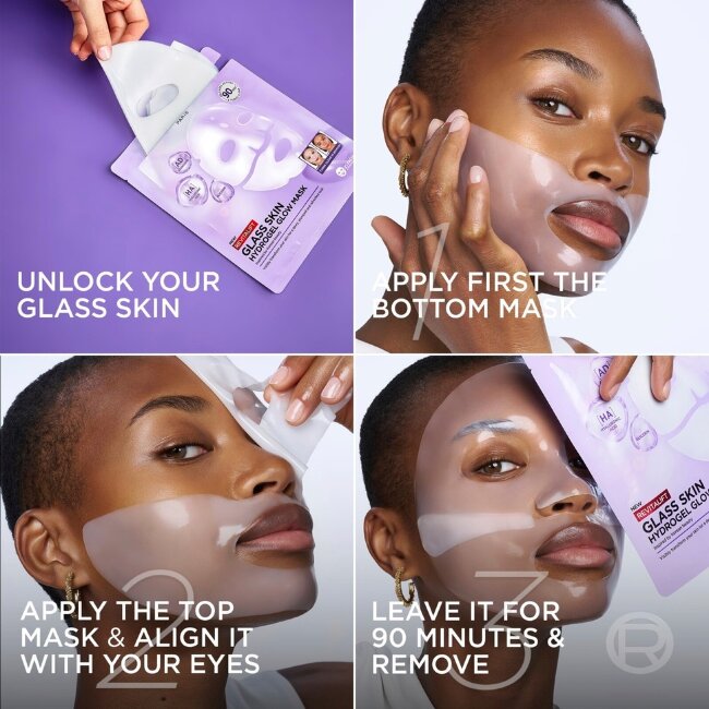 Гидрогелевая осветляющая маска для лица L'Oréal Paris Revitalift Filler Glass Skin 1 шт