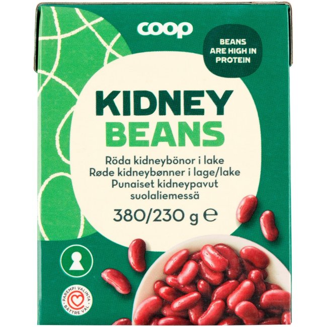 Красная фасоль kidney Coop в рассоле 380/230 гр