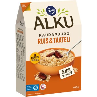 Овсяная каша Fazer Alku с ржаным хлебом и финиками 500 гр Овсяная каша Fazer Alku с ржаным хлебом и финиками 500 гр